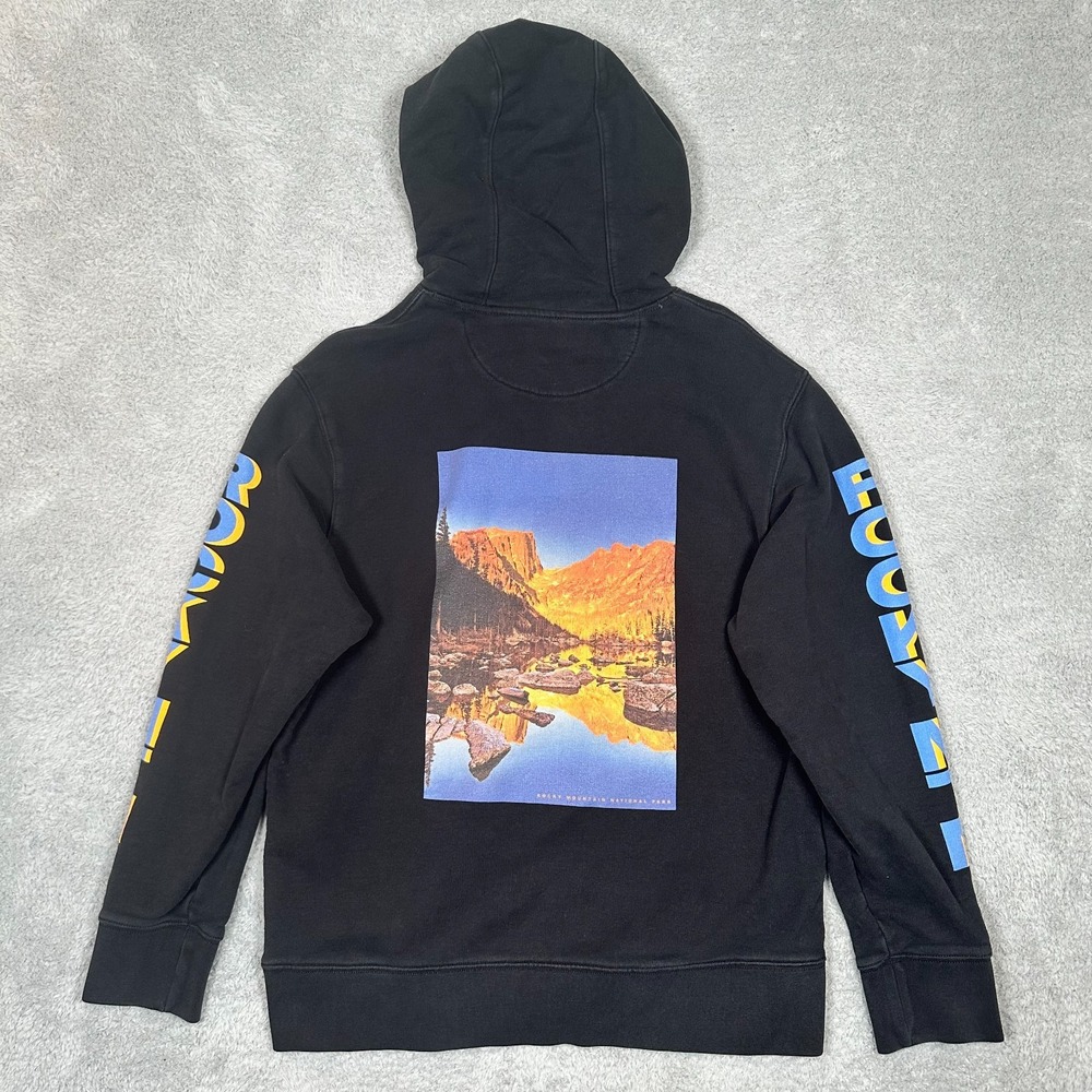 American Eagle Tailgate Hoodie Men's Size L LARGE Rocky Mountains‎ Pullover EUC